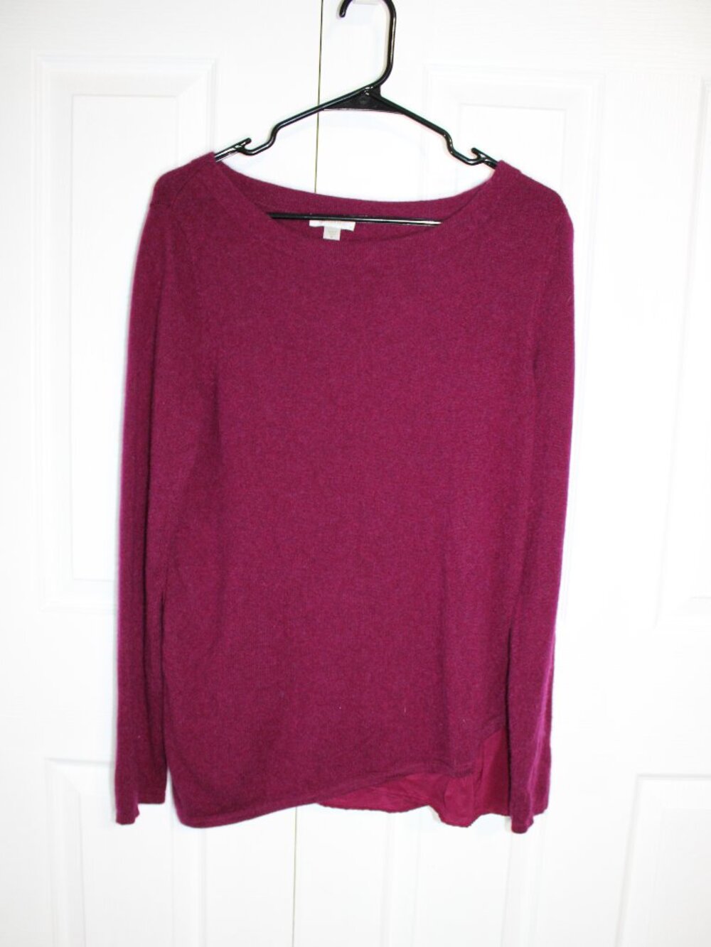 Garnet Hill Cashmere and Silk Mixed Fabric Tunic Pullover Sweater